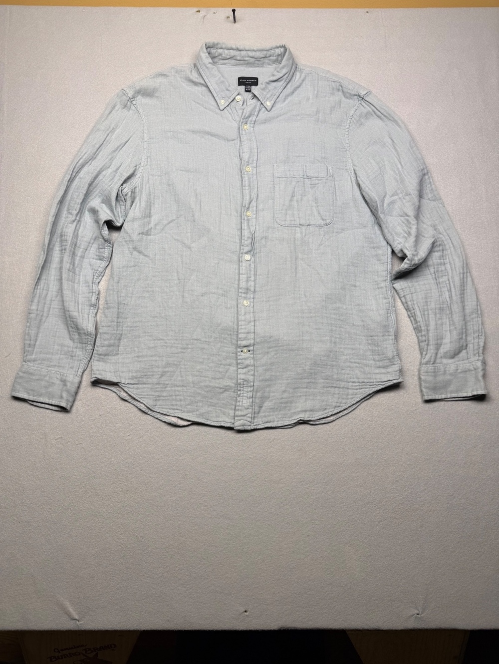 Club Monaco Slim Fit Button-Down Shirt XL Light Gray Cotton